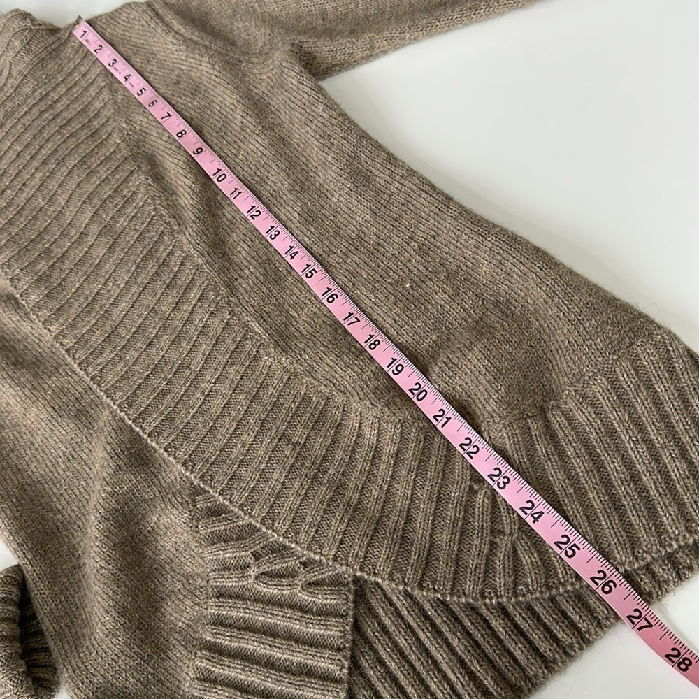 Vince Brown Wool Alpaca Cardigan Open Front Shawl Collar Sweater L - Picture 2 of 7